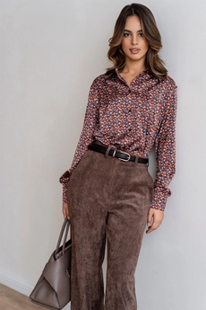 Блузка 5105L зеленый + терракотовый Ivera collection