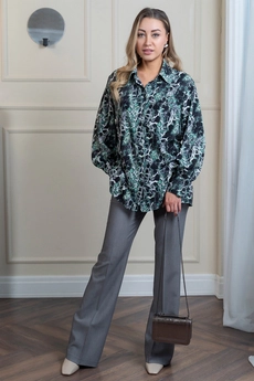 Блузка 5125 черный + зеленый Ivera collection