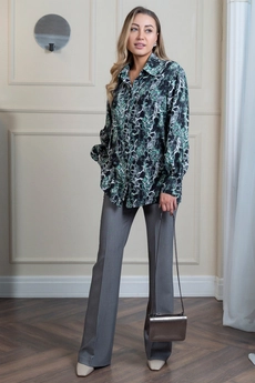 Блузка 5125 черный + зеленый Ivera collection