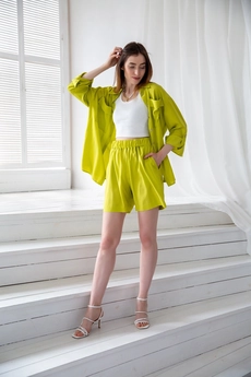 Костюм с  шортами 6012 салатовый Ivera collection