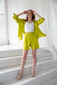Костюм с  шортами 6012 салатовый Ivera collection