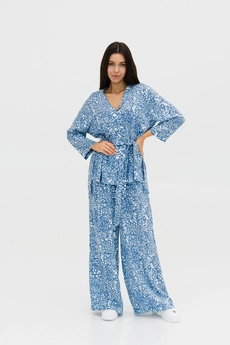 Костюм брючный 6033 голубой Ivera collection