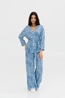 Костюм брючный 6033 голубой Ivera collection
