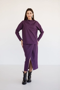 Костюм с юбкой 6036 фиолетовый + черный Ivera collection