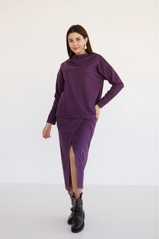 Костюм с юбкой 6036 фиолетовый + черный Ivera collection