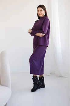 Костюм с юбкой 6036 фиолетовый + черный Ivera collection
