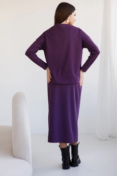 Костюм с юбкой 6036 фиолетовый + черный Ivera collection