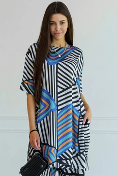 Костюм брючный 6052 синий Ivera collection