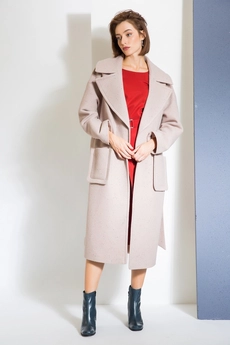 Пальто 634 бежевый Ivera collection