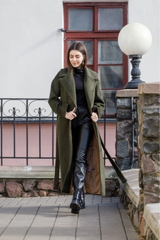 *Пальто 7006-1 зеленый Ivera collection
