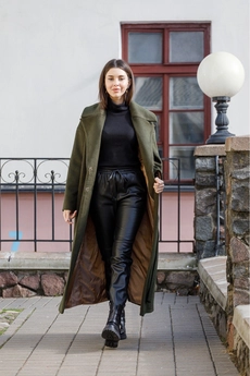 *Пальто 7006-1 зеленый Ivera collection