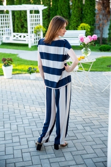 Брюки 753 бежевый + синий Ivera collection