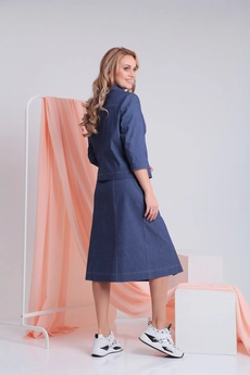 Костюм с юбкой 3621 синий Ивелта Плюс