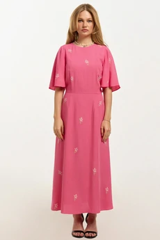 Платье 2687 розовый в цветочек JRSy