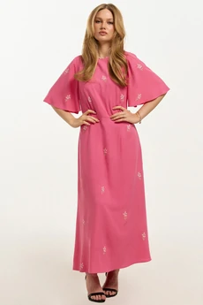 Платье 2687 розовый в цветочек JRSy