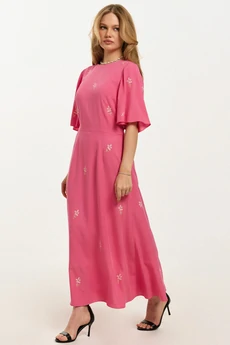 Платье 2687 розовый в цветочек JRSy