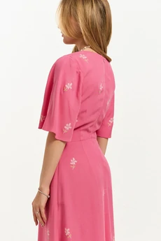 Платье 2687 розовый в цветочек JRSy