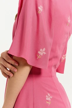 Платье 2687 розовый в цветочек JRSy