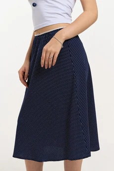 Юбка 2693 синий в белый горох JRSy