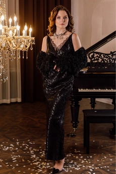 Платье 16464 черный + рисунок Jolie