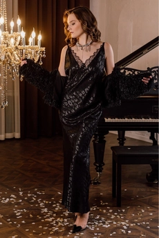 Платье 16464 черный + рисунок Jolie