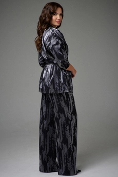 Костюм брючный 30465 черный + рисунок Jolie