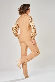 Костюм брючный 1277 горчица VI ORO