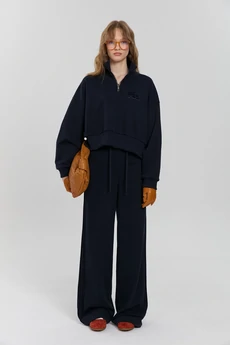 Джемпер М163 синяя лошадь KUDA GLAZA GLYADYAT