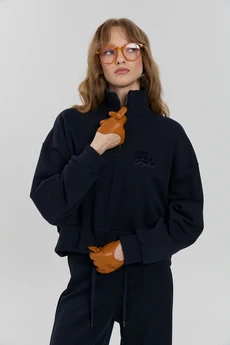 Джемпер М163 синяя лошадь KUDA GLAZA GLYADYAT