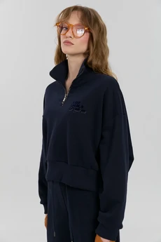 Джемпер М163 синяя лошадь KUDA GLAZA GLYADYAT