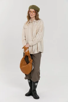 Рубашка М174 бежевый KUDA GLAZA GLYADYAT