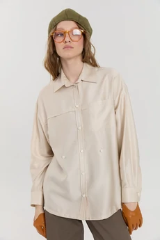 Рубашка М174 бежевый KUDA GLAZA GLYADYAT