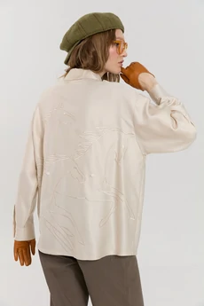 Рубашка М174 бежевый KUDA GLAZA GLYADYAT