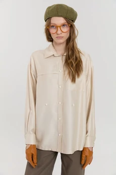 Рубашка М174 бежевый KUDA GLAZA GLYADYAT