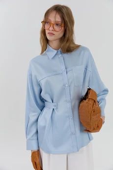 Рубашка М174 голубой KUDA GLAZA GLYADYAT