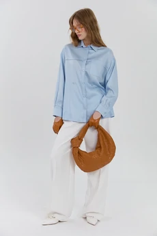 Рубашка М174 голубой KUDA GLAZA GLYADYAT