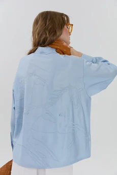 Рубашка М174 голубой KUDA GLAZA GLYADYAT