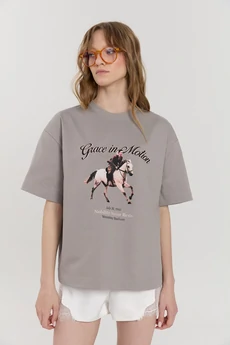 Футболка М181 Елизаветта светло-серый KUDA GLAZA GLYADYAT