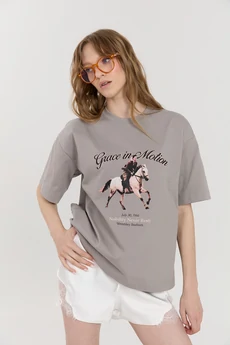 Футболка М181 Елизаветта светло-серый KUDA GLAZA GLYADYAT