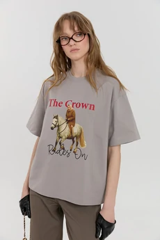 Футболка М181 королева светло-серый KUDA GLAZA GLYADYAT