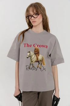 Футболка М181 королева светло-серый KUDA GLAZA GLYADYAT