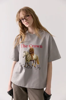 Футболка М181 королева светло-серый KUDA GLAZA GLYADYAT