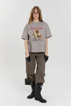 Футболка М181 королева светло-серый KUDA GLAZA GLYADYAT