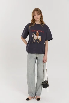 Футболка М181 королева темно-серый KUDA GLAZA GLYADYAT