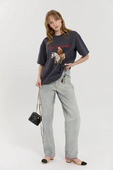 Футболка М181 королева темно-серый KUDA GLAZA GLYADYAT