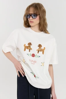 Футболка М181 пудели на белом KUDA GLAZA GLYADYAT