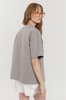 Футболка М181 пудель на светло-сером KUDA GLAZA GLYADYAT