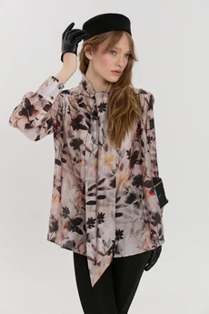 Блузка М189 цветы KUDA GLAZA GLYADYAT