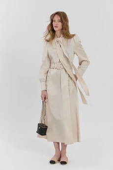 Платье М507 бежевый KUDA GLAZA GLYADYAT