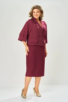 Платье 1124-3 бордовый KaVari plus size
